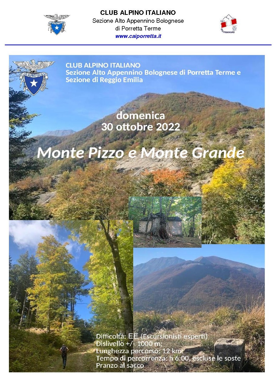 Domenica 30 ottobre 2022 Monte Pizzo e Monte Grande con CAI Reggio Emilia