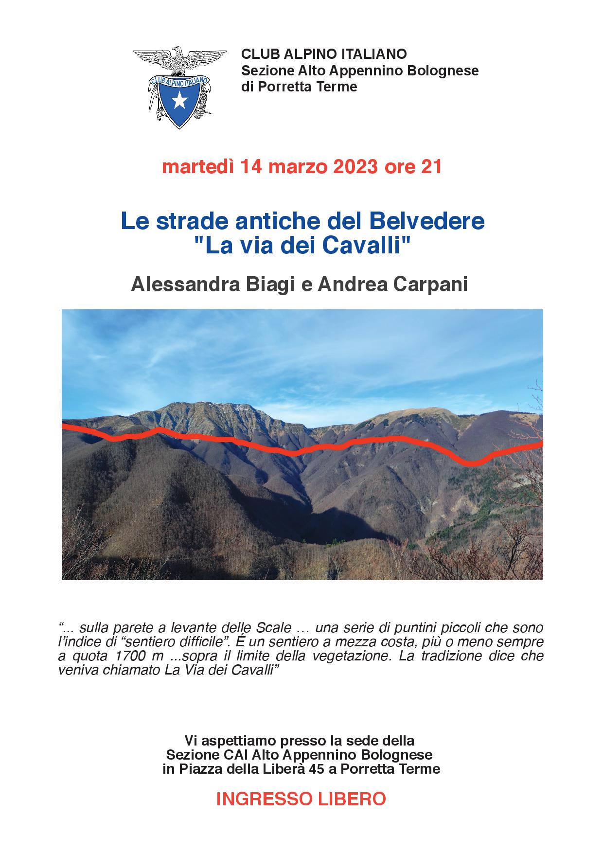 locandina Martedi Viadei Cavalli 14 03 2023