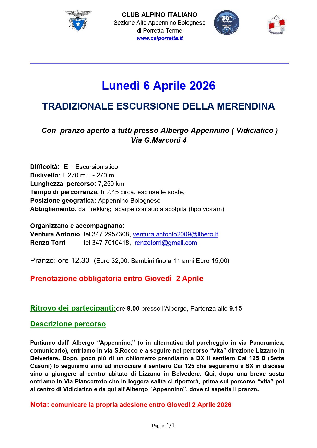 Escursione della merendina 2026