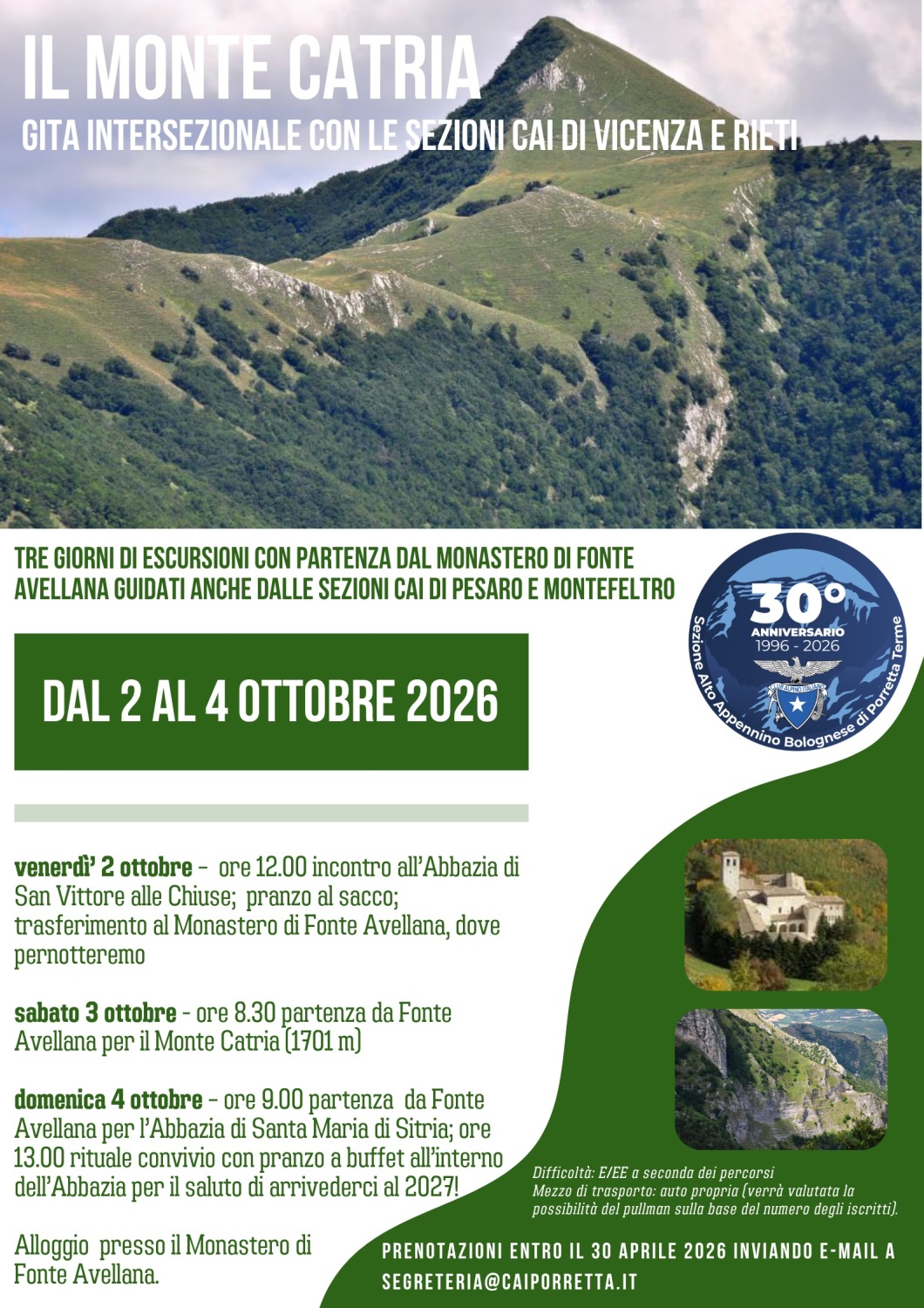Intersezionale M. Catria 4 6 ottobre